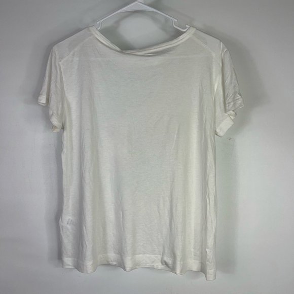 Helmut Lang Womens Kick FRT T-Shirt White Short Sleeve Crew Neck Tee M New $195 - Picture 2 of 11